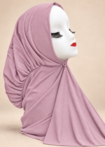 Button Up Bamboo Jersey Hijab | Dusty Pink