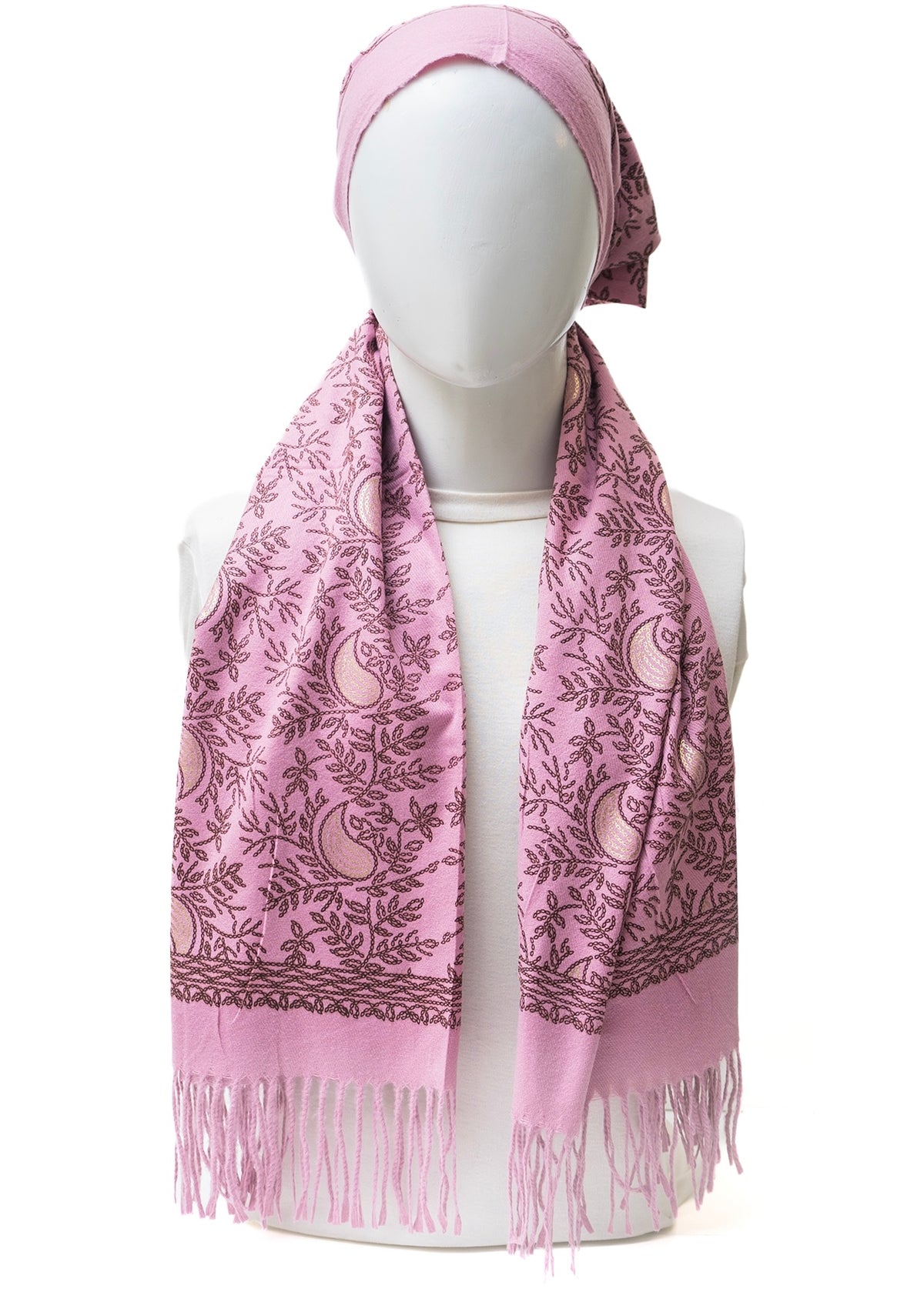 Classic Kashmiri Wrap | Blush Rose