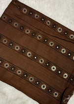 Lawn Block Print Hijab | Stripes | Dark Brown