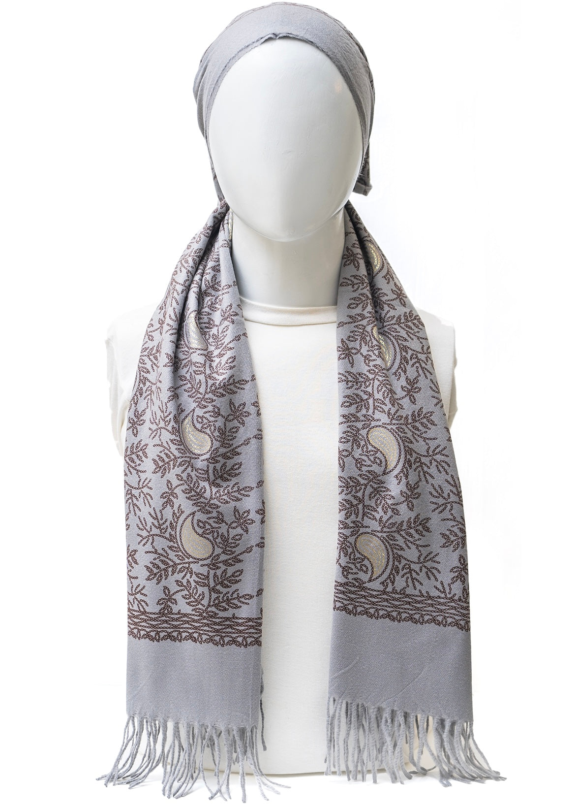 Classic Kashmiri Wrap | Misty Grey