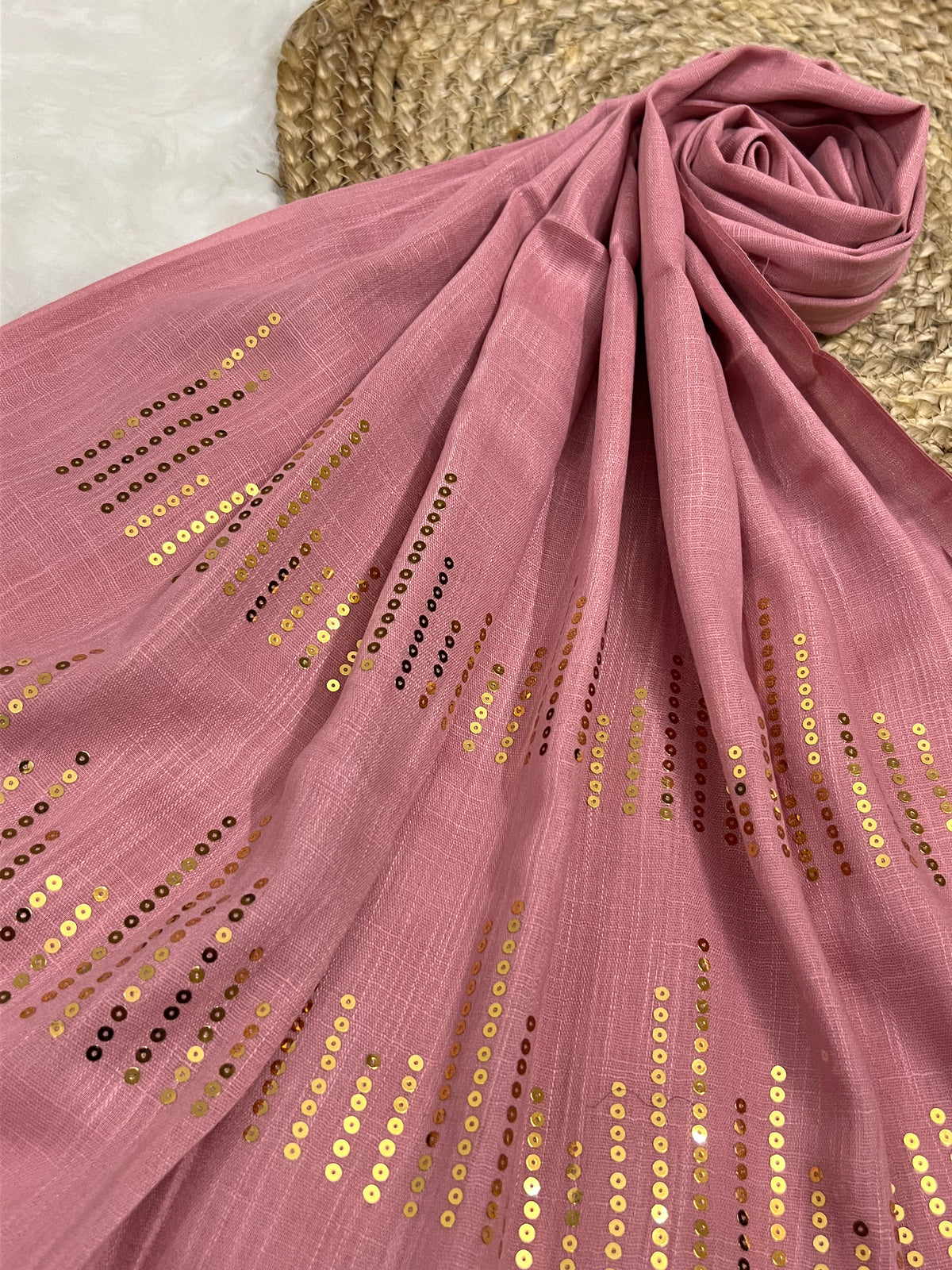 Radiant Sequins Stripes- Rose