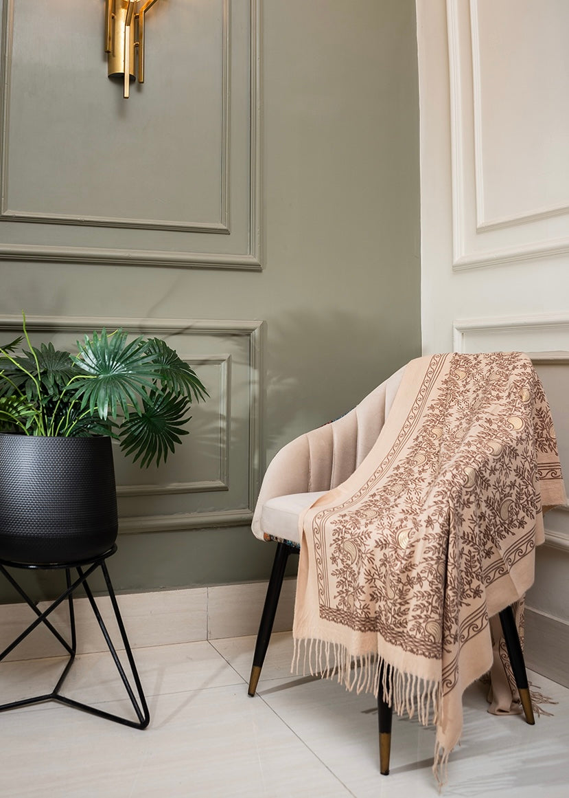 Classic Kashmiri Wrap | Soft Beige