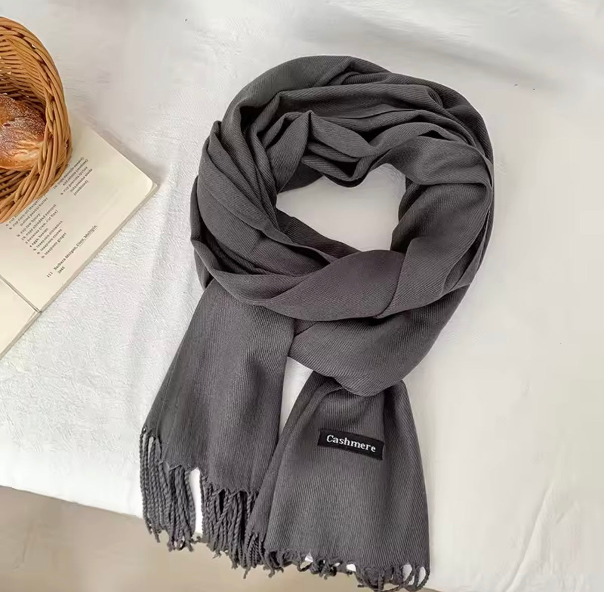 Winter Cashmere Hijab | Charcoal Grey