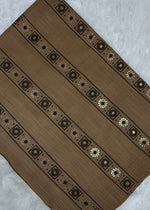 Lawn Block Print Hijab | Stripes | Mocha Brown