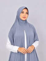 Instant Pre-Sewn Jersey Hijab | Greyish Blue