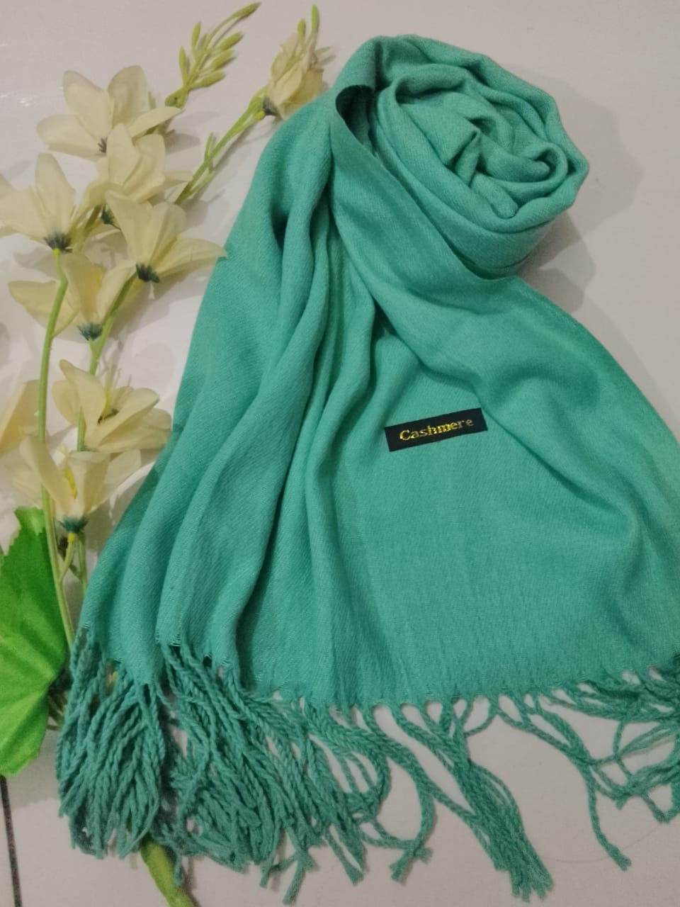 Winter Cashmere Hijab | Aqua Green