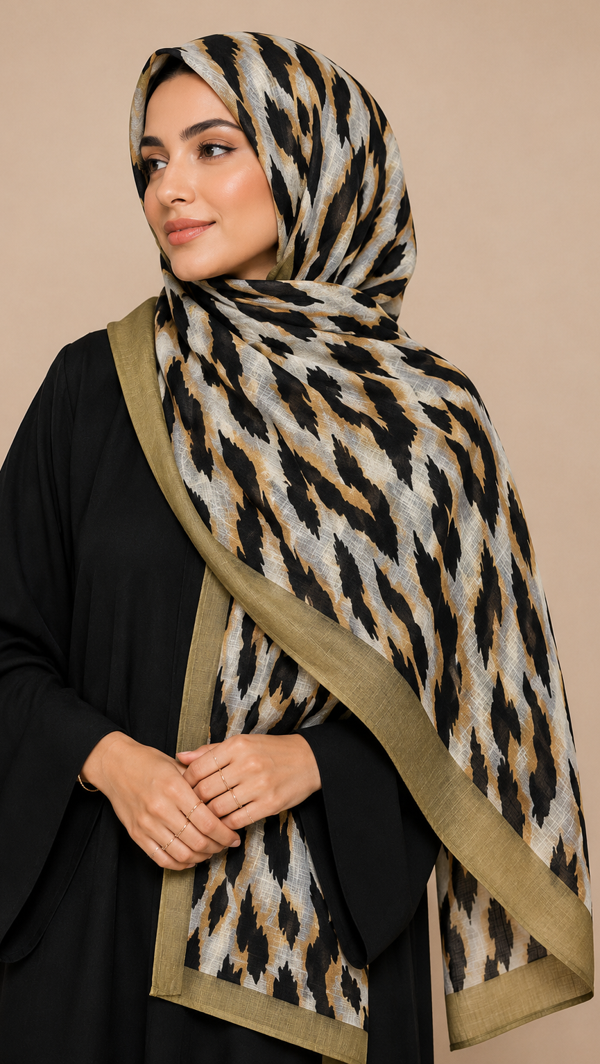 Safari Olive Khaki | Lawn Printed Hijab