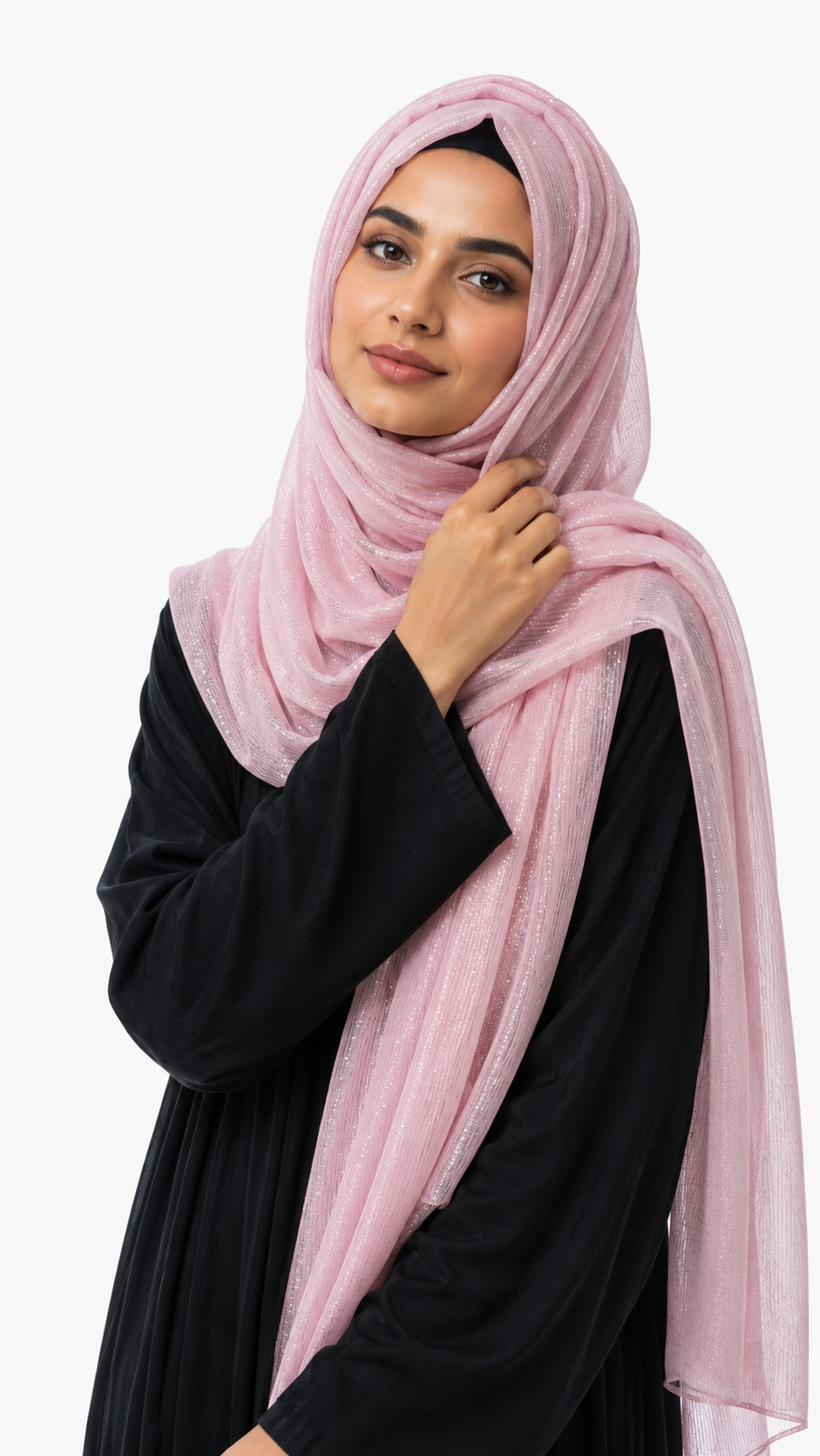 Lawn Zari Hijabs | Baby Pink