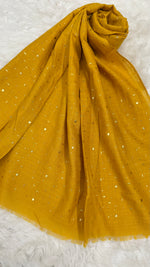 Lawn Foil Spread Hijab | Mustard