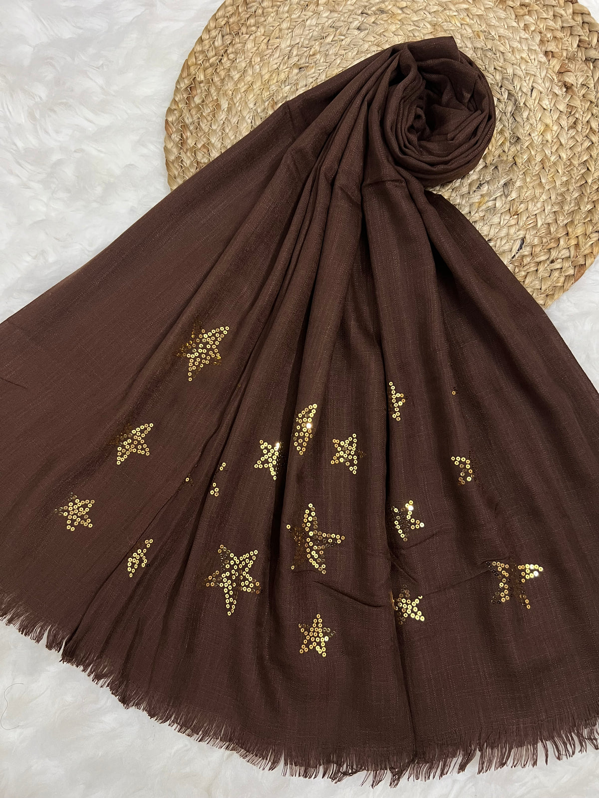 Starry Shine Hijab –Deep Mocha
