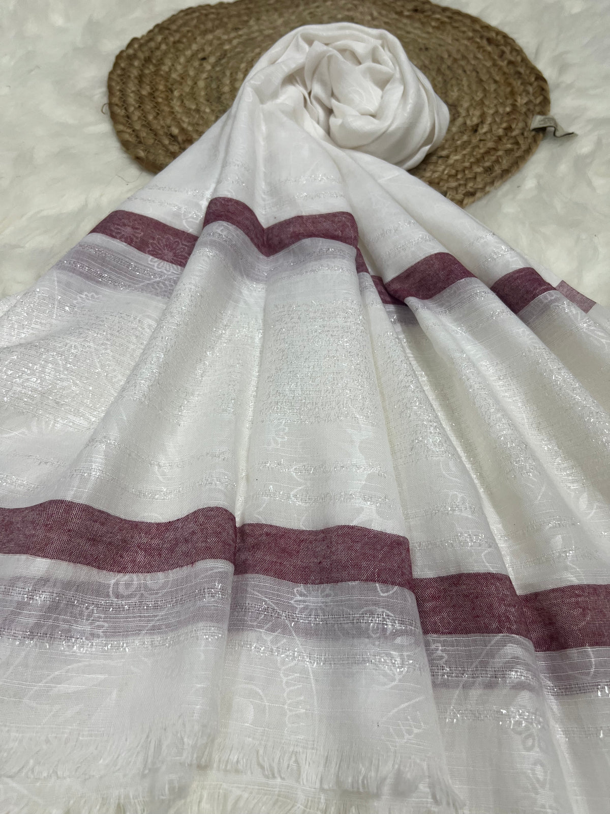 Turkish Floral Shimmer - Ivory