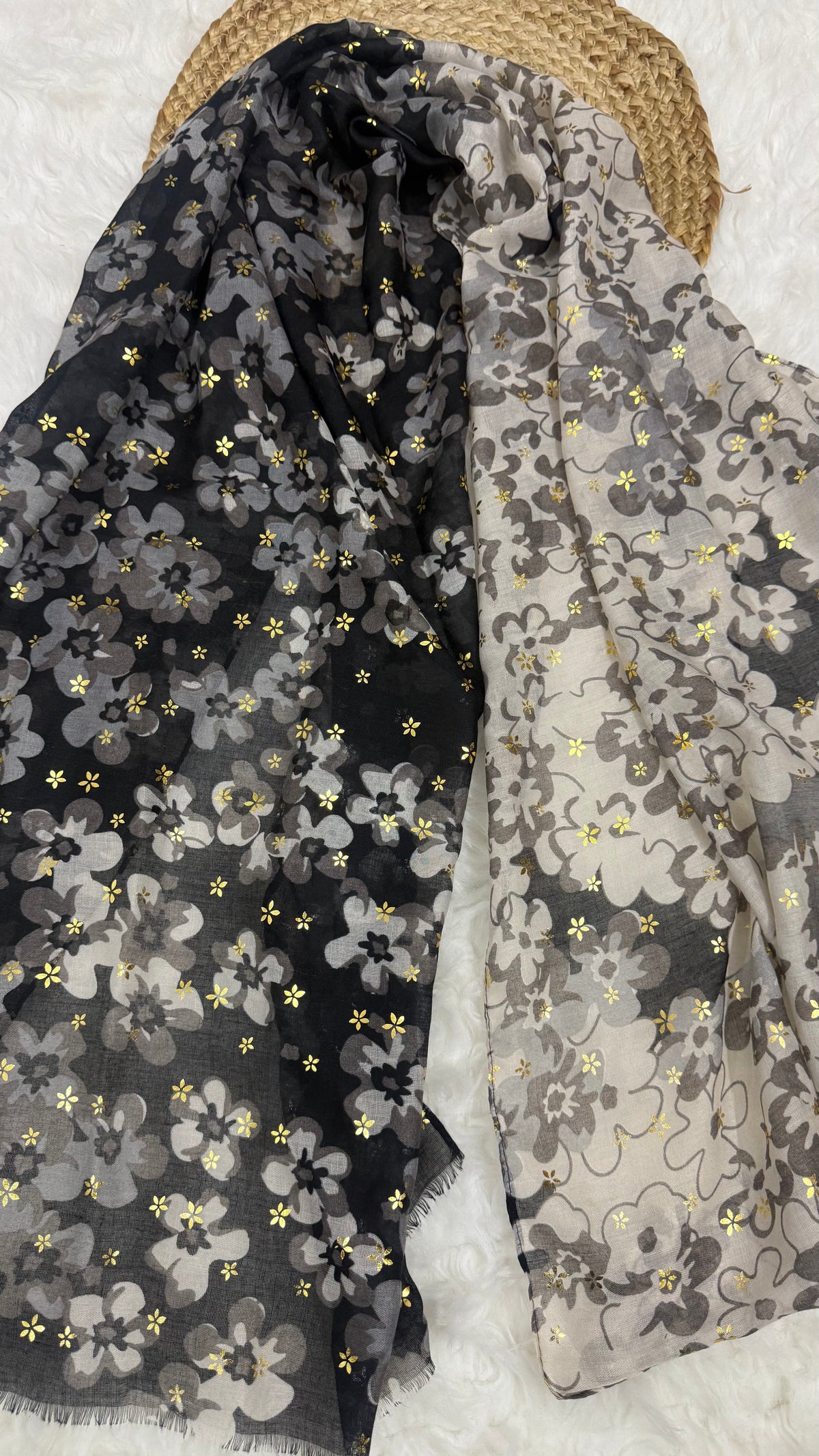 Twilight Flora Black | Lawn Printed Hijab
