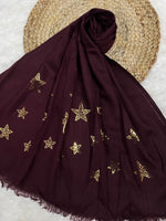 Starry Shine Hijab –Plum Wine