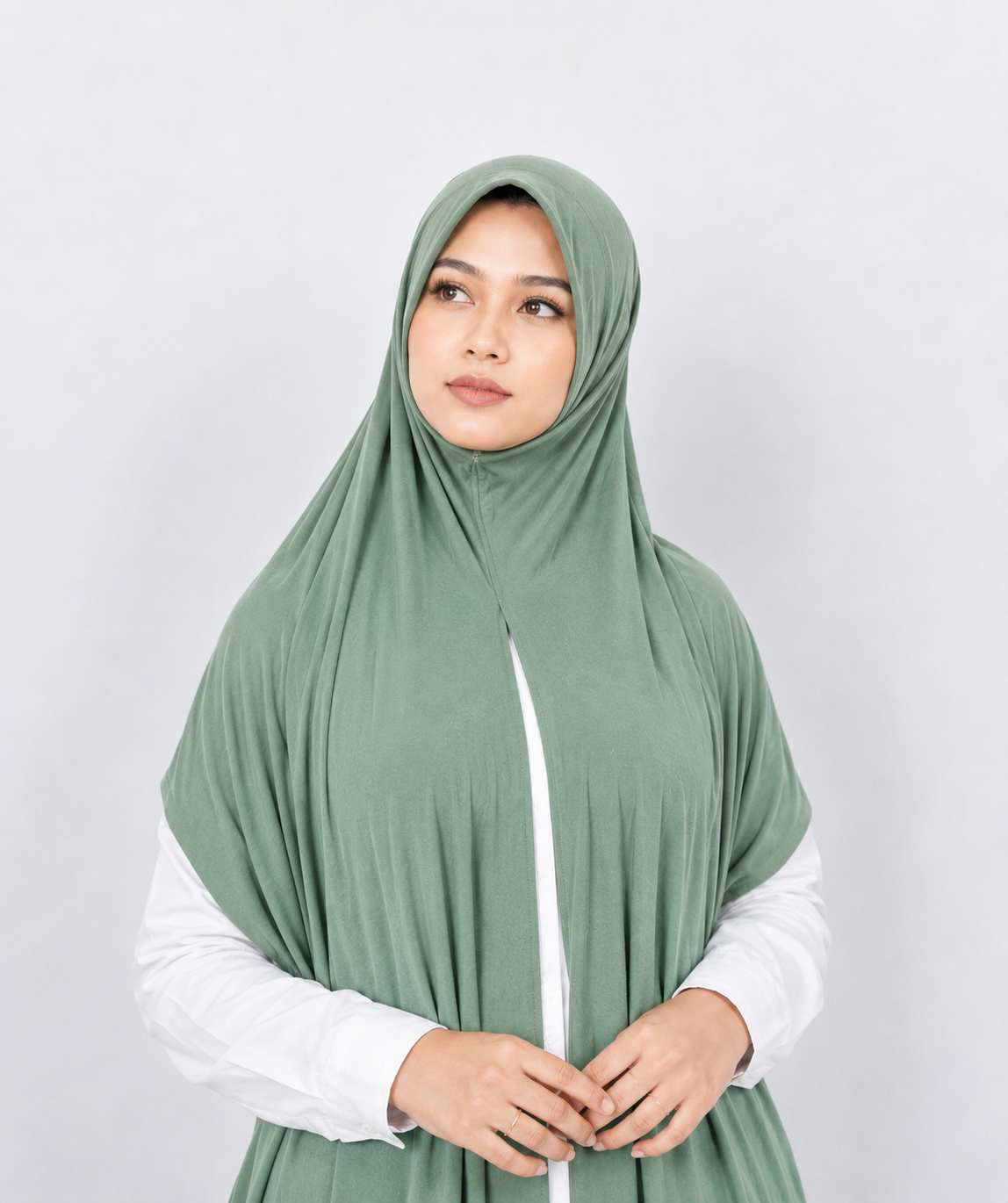 Instant Pre-Sewn Jersey Hijab | Sage Green