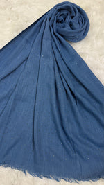 Lawn Dotted Stones Hijab | Denim Blue