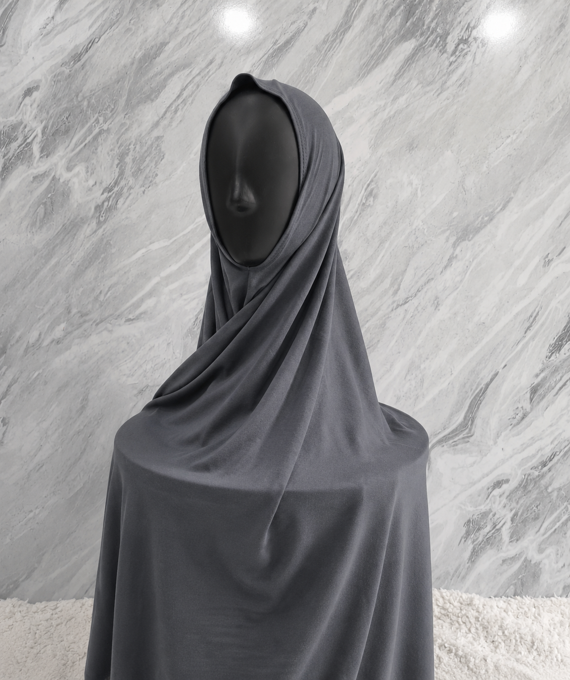 Instant Pre-Sewn Jersey Hijab | Deep Grey