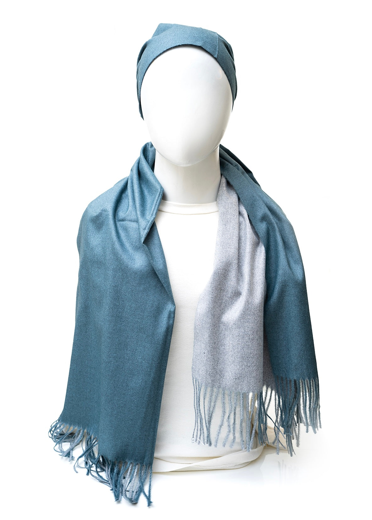 Twin Tone Wool | Teal Mist × Silver Grey