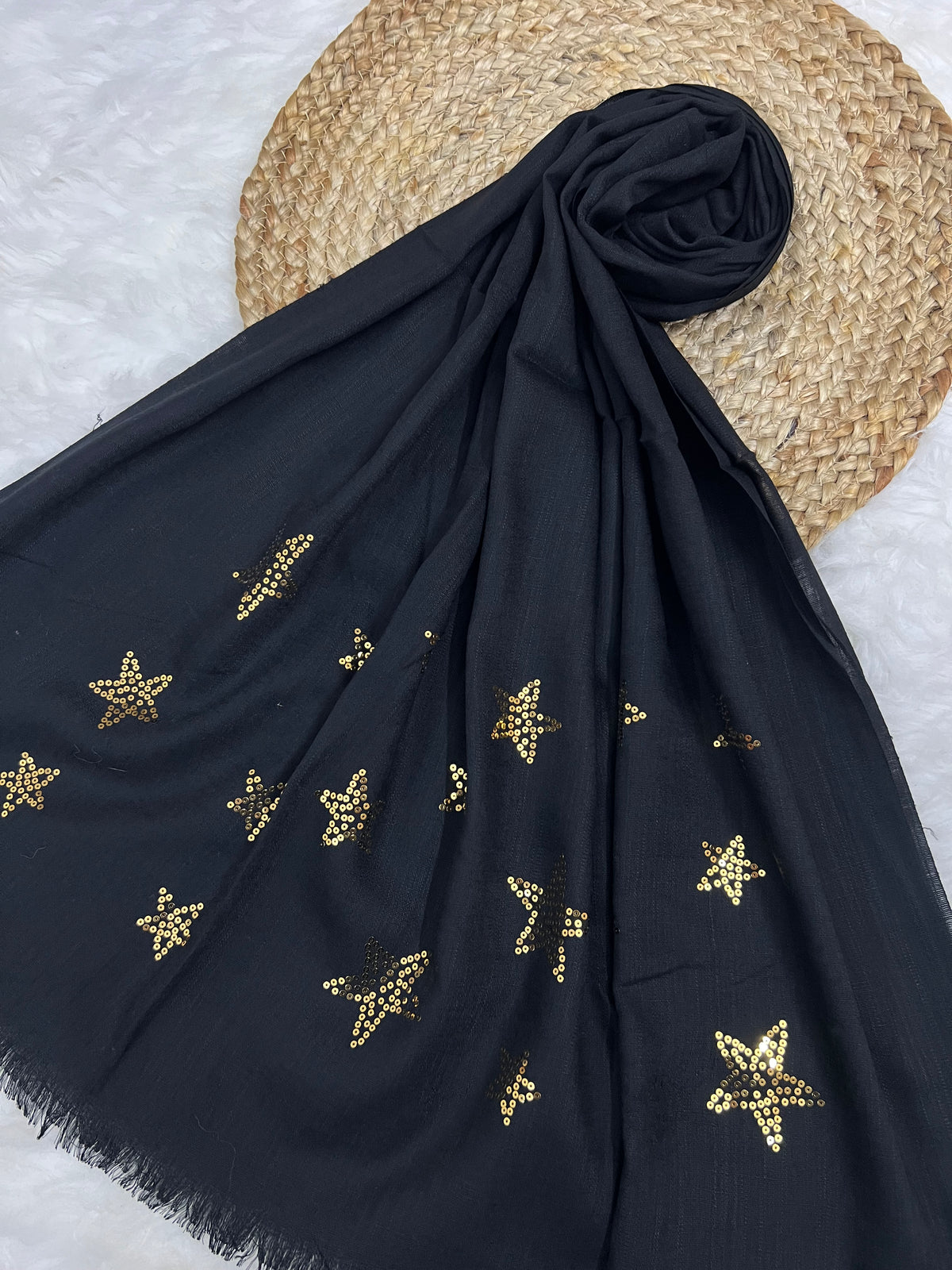 Starry Shine Hijab –Midnight Black
