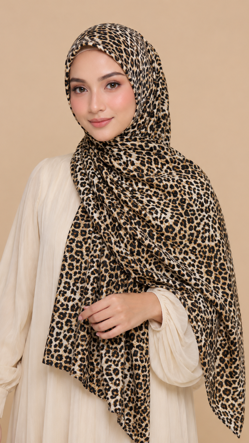 Trendy Cheetah | Lawn Printed Hijab