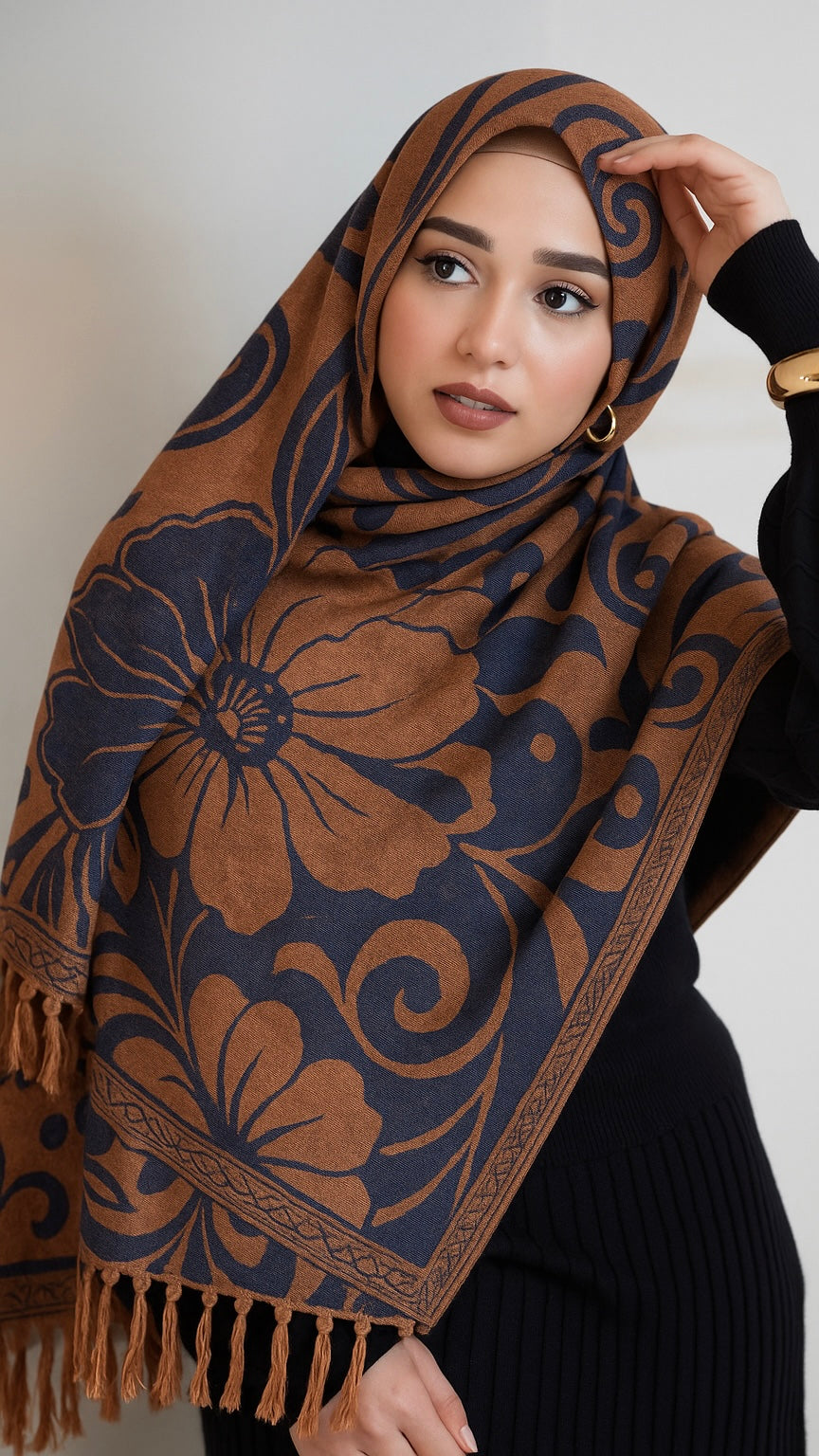 Floral Pashmina | Blue