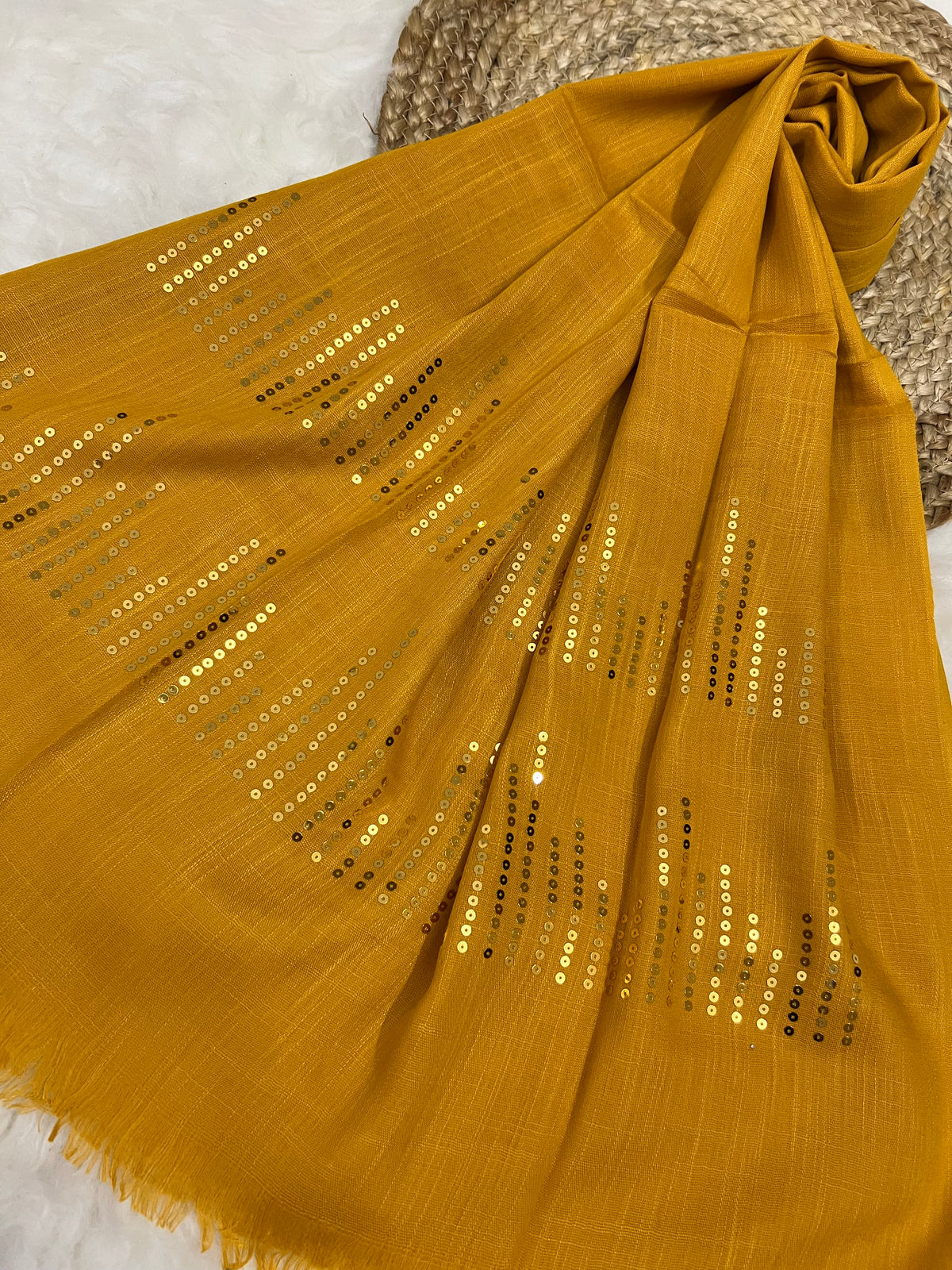 Radiant Sequins Stripes- Mustard