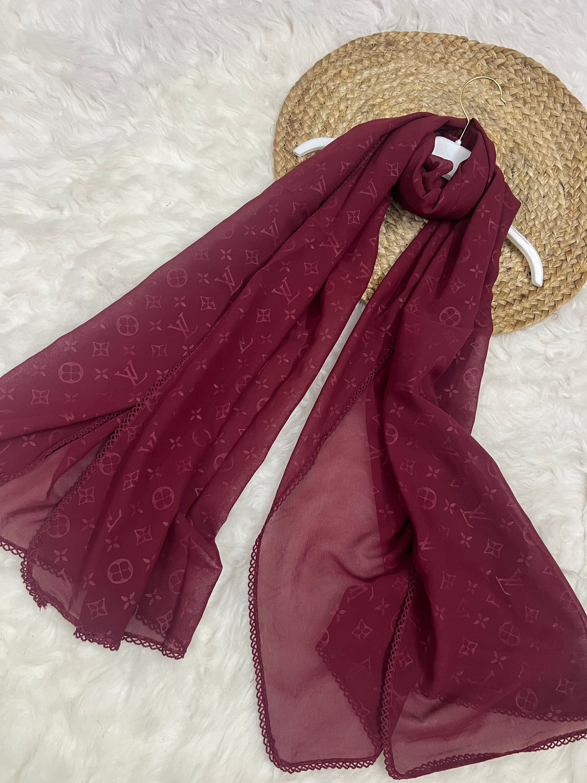 Monogram Georgette | LV | Maroon