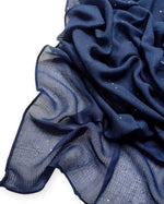 Lawn Full Sequins Hijab | Dark Blue
