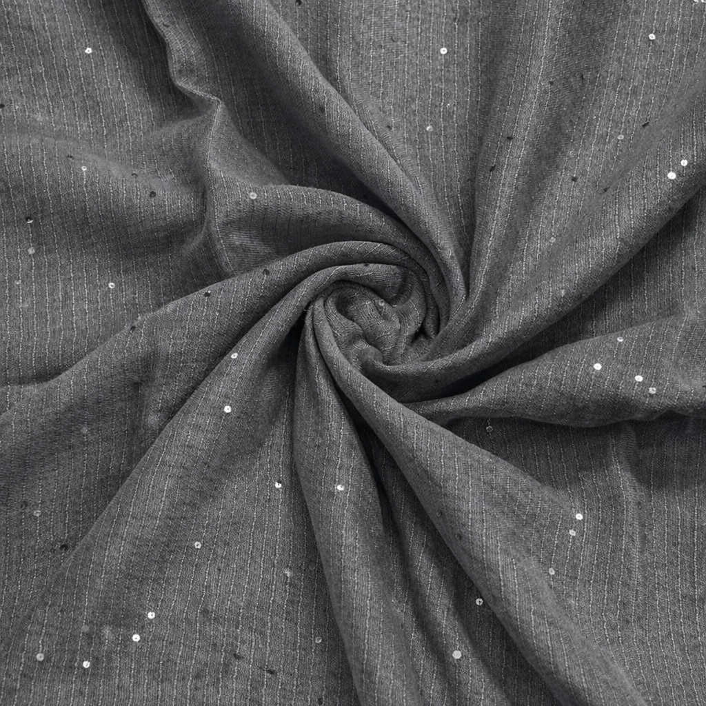 Lawn Full Sequins Hijab | Grey