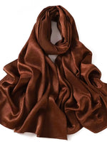 Crushed Velvet Silk Hijabs | Sugery Brown