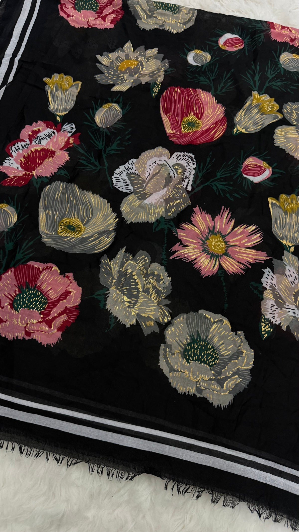 Midnight Bloom | Lawn Printed Hijab