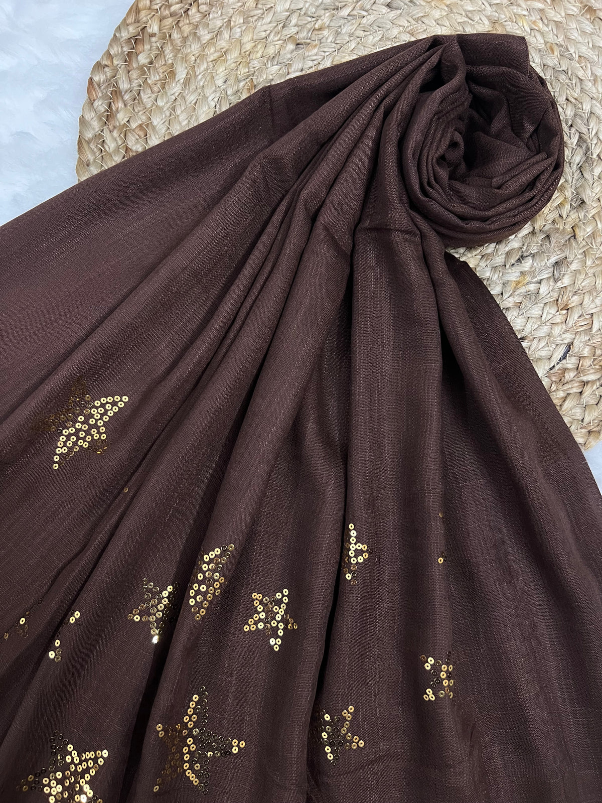 Starry Shine Hijab –Deep Mocha