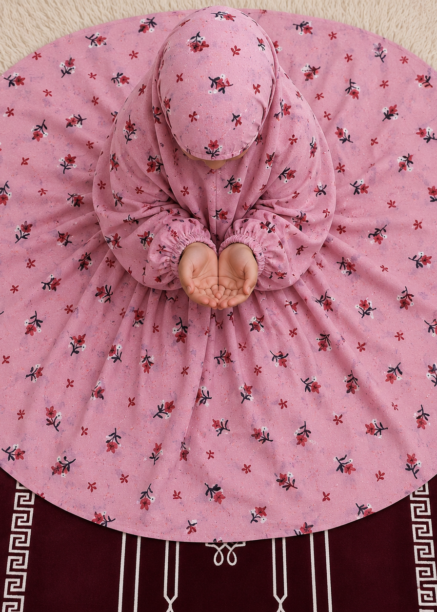 Kids Namaz Gown | Pink