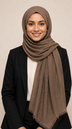Lawn Dotted Stones Hijab | Mocha Brown