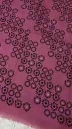 Lawn Block Print Hijab | Floral | Mauve Pink