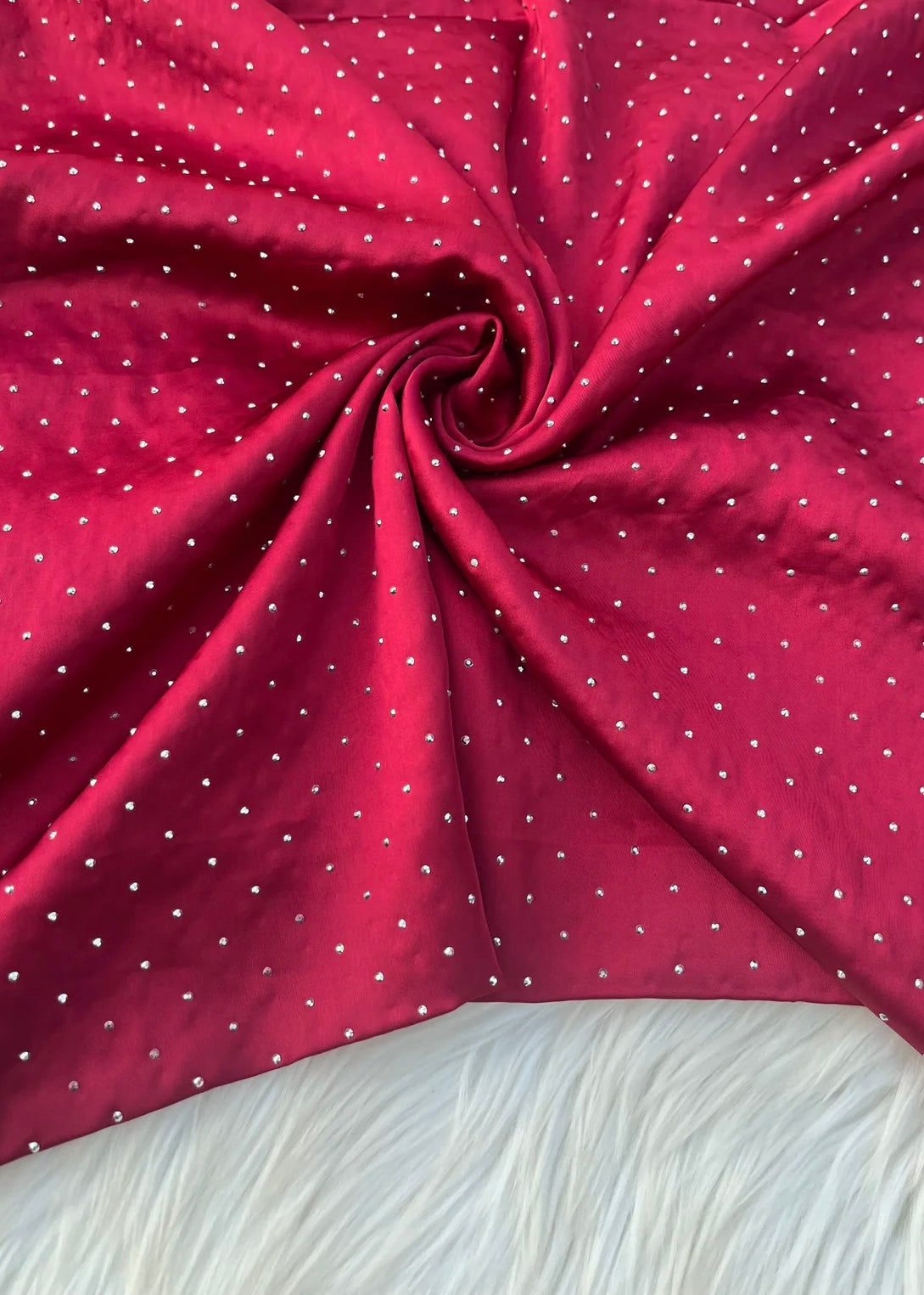 Silk Embellished Hijabs | Maroon