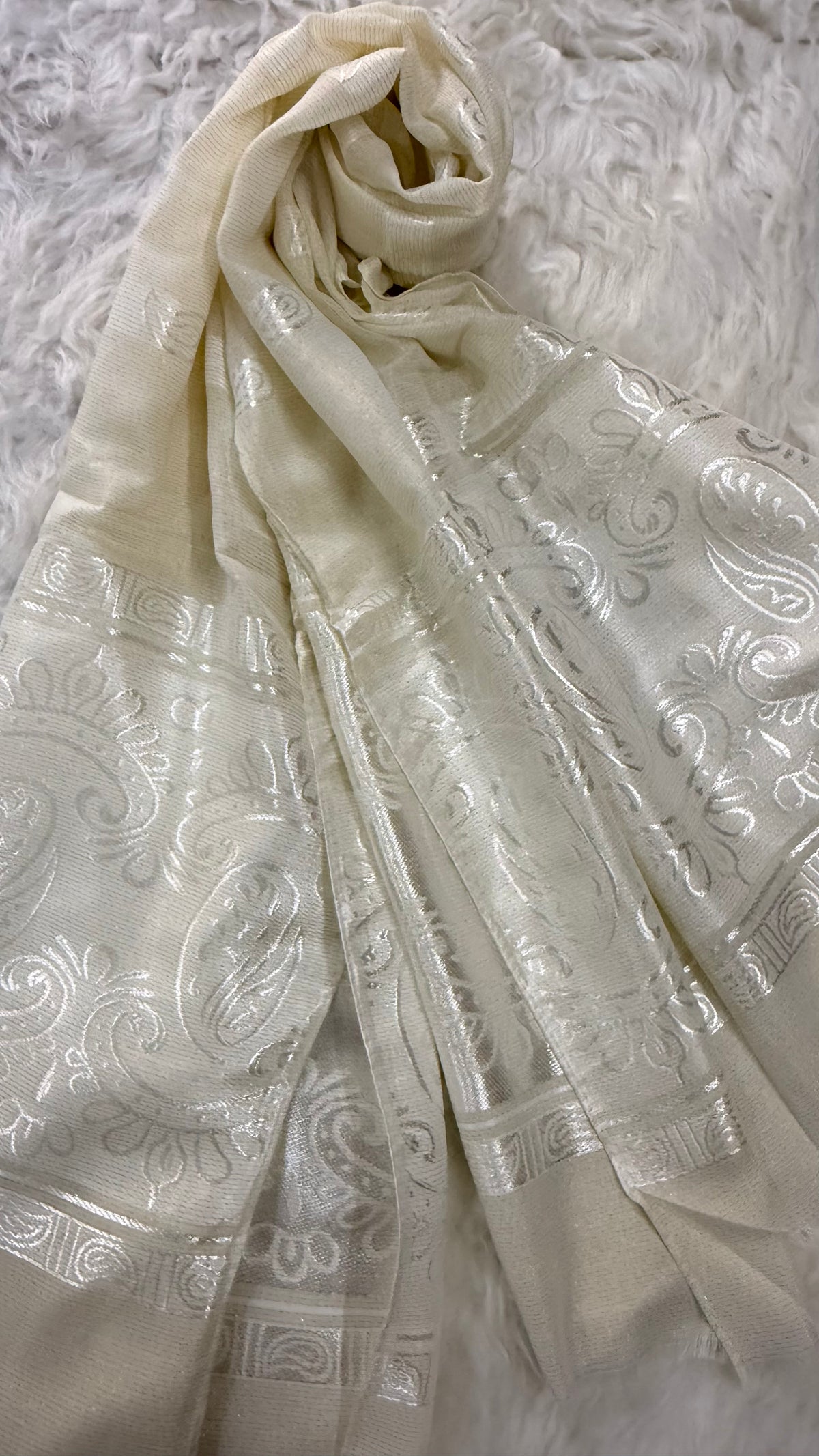Royale Lawn Jacquard | Ivory White