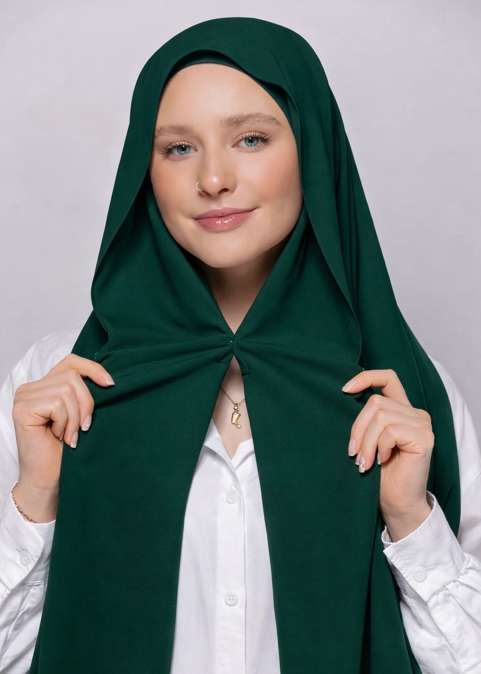 Instant Magnet Hijab | Deep Green