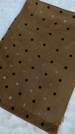 Lawn Block Print Hijab | Shinny Polka Dots | Mocha Brown