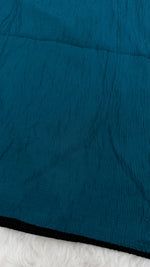 Soft Crinkle Lawn Hijab with Borders | Teal Blue