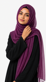 Lawn Zari Hijabs | Magenta