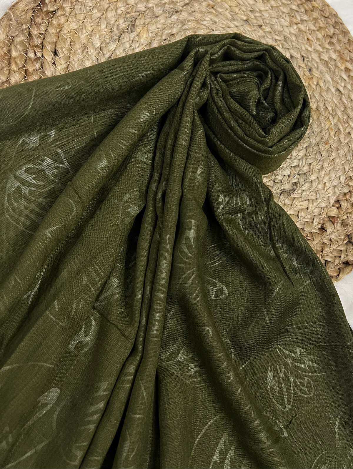 Ethereal Bloom Turkish lawn - Olive