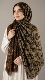 Twilight Flora Brown | Lawn Printed Hijab