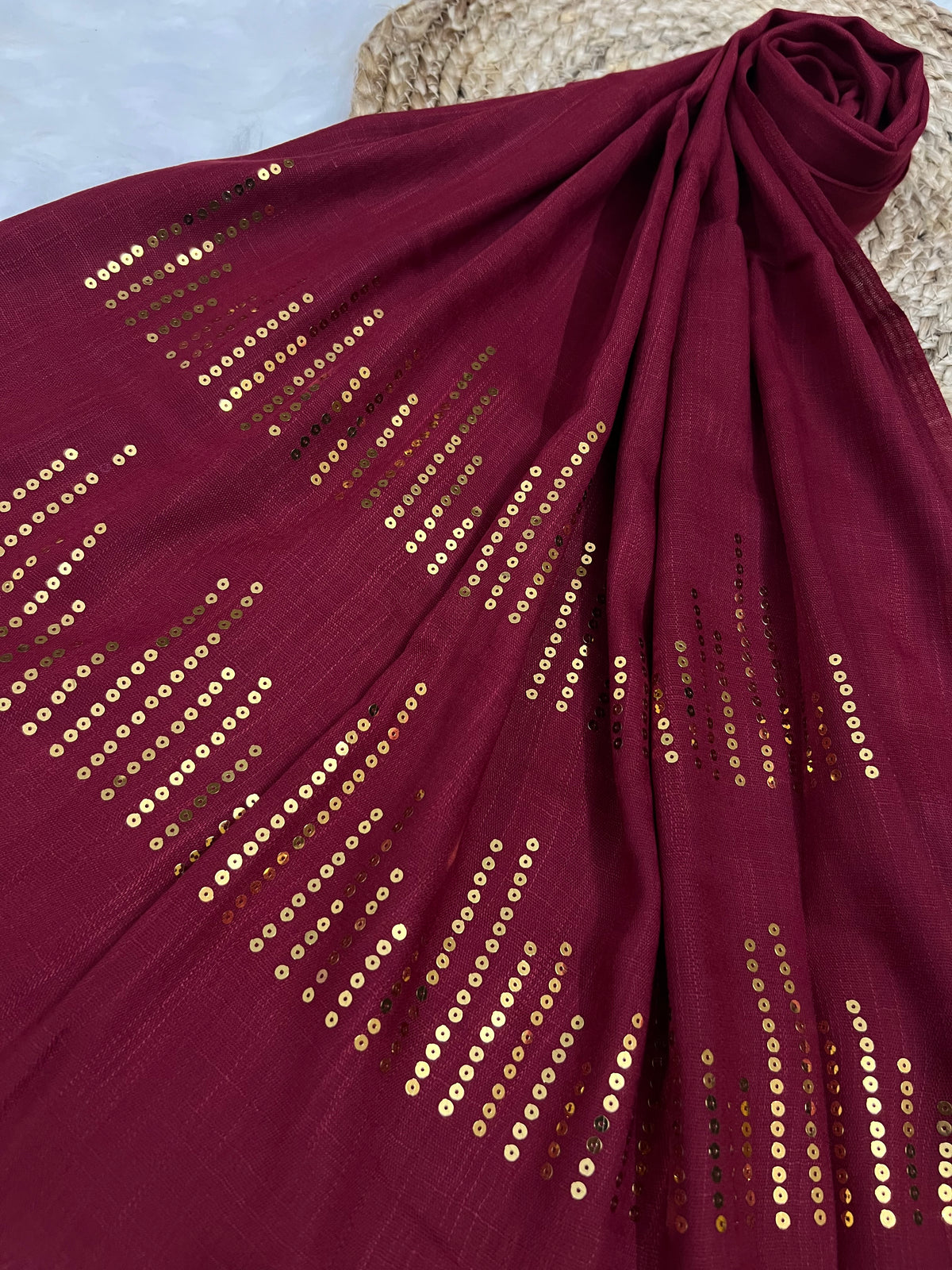 Radiant Sequins Stripes- Red