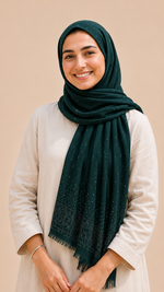 Lawn Stone Drop Hijab | Dark Green