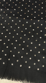 Lawn Block Print Hijab | Shinny Polka Dots | Black