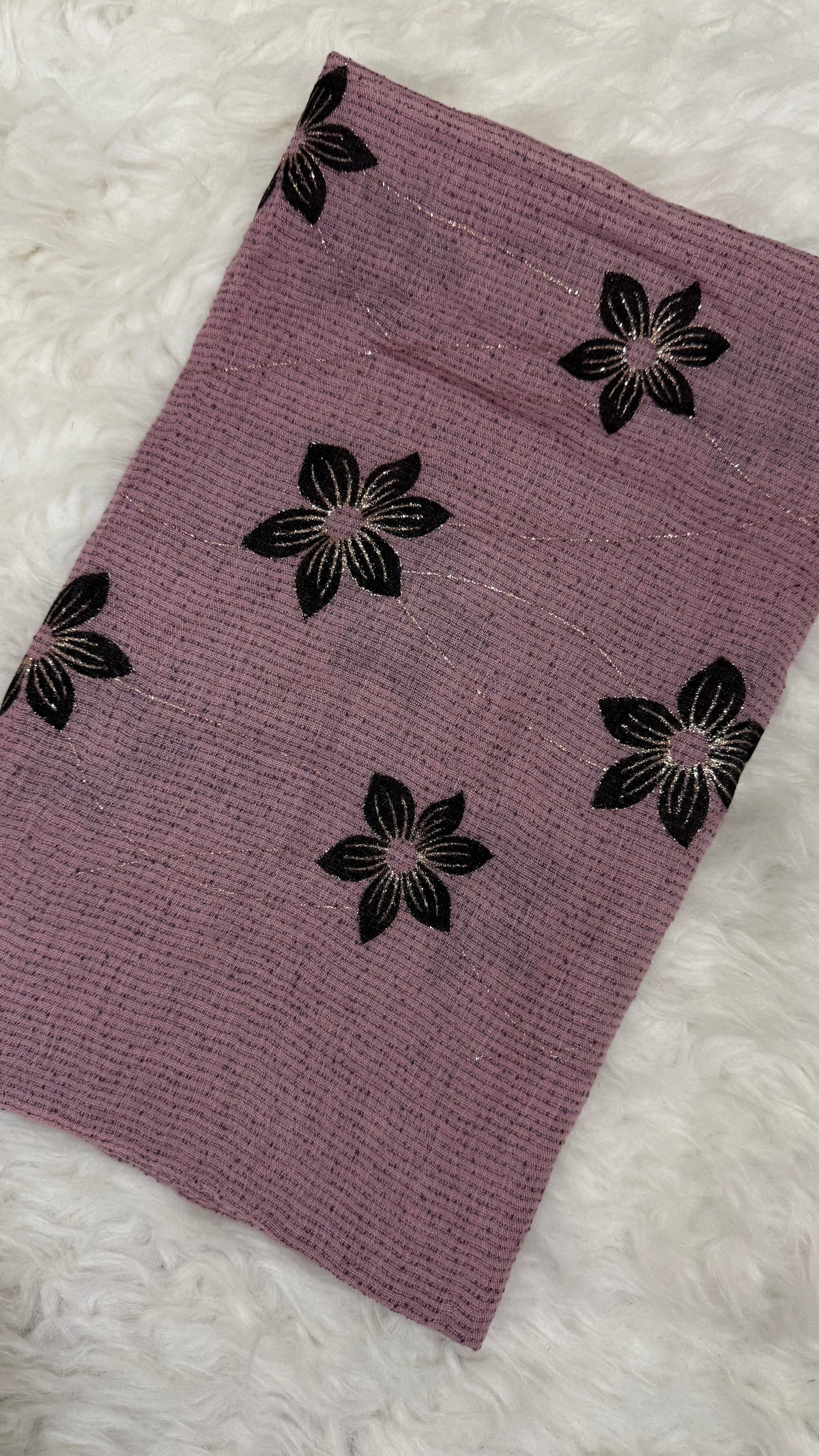 Threaded Lawn Floral Hijab | Floral | Mauve Pink