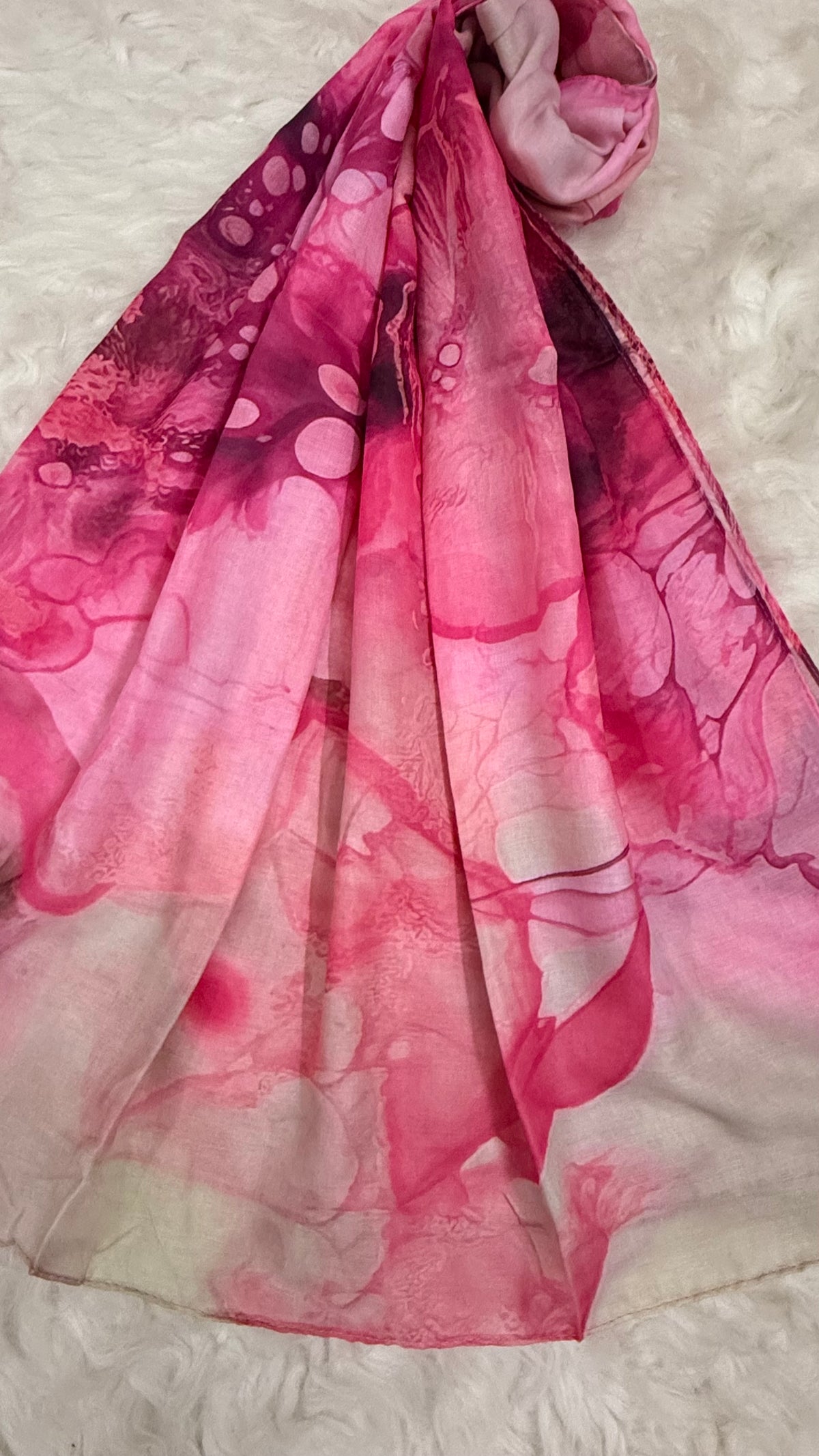 Pink Marble | Lawn Printed Hijab