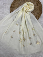 Starry Shine Hijab –Cream White