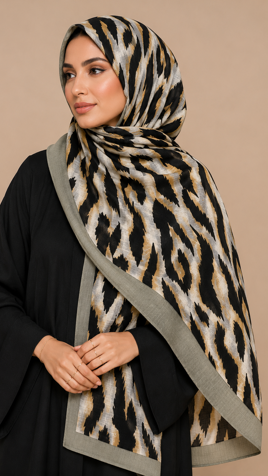 Safari Sage Grey | Lawn Printed Hijab