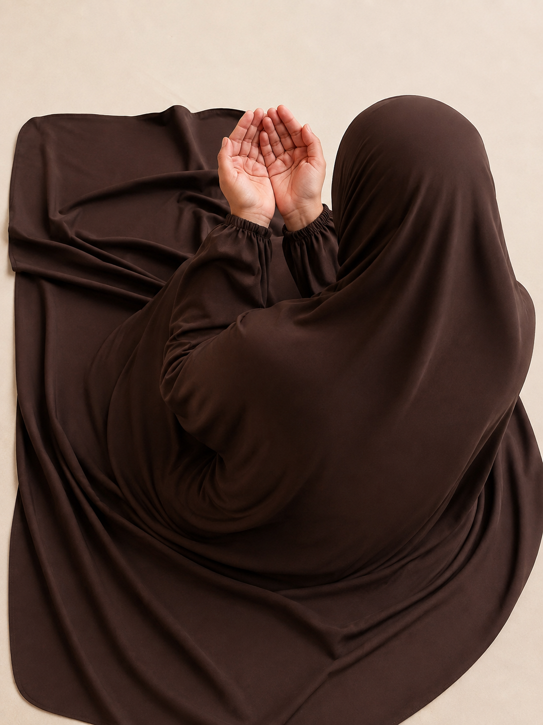 Modest Namaz Chaddar – Full Coverage Prayer Gown (Dark Brown)